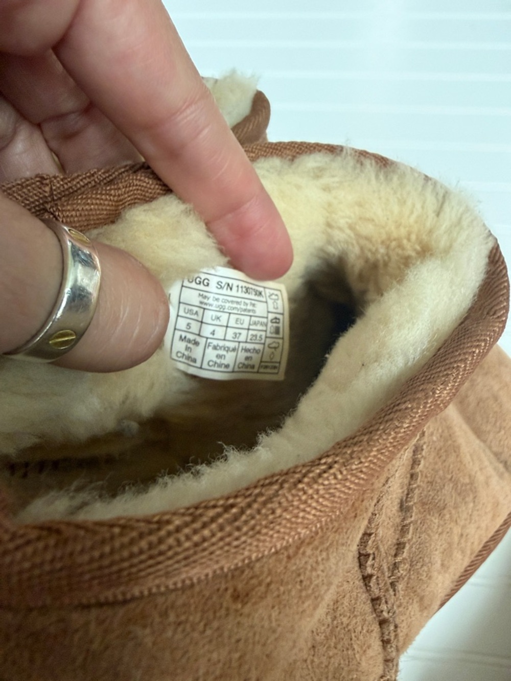 UGG Mini Boot in Chestnut Brown with Shearling - Picture 7 of 11